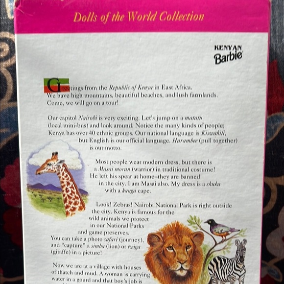Kenyan African Barbie Doll in Red Checkered Dress - Picture 7 of 7